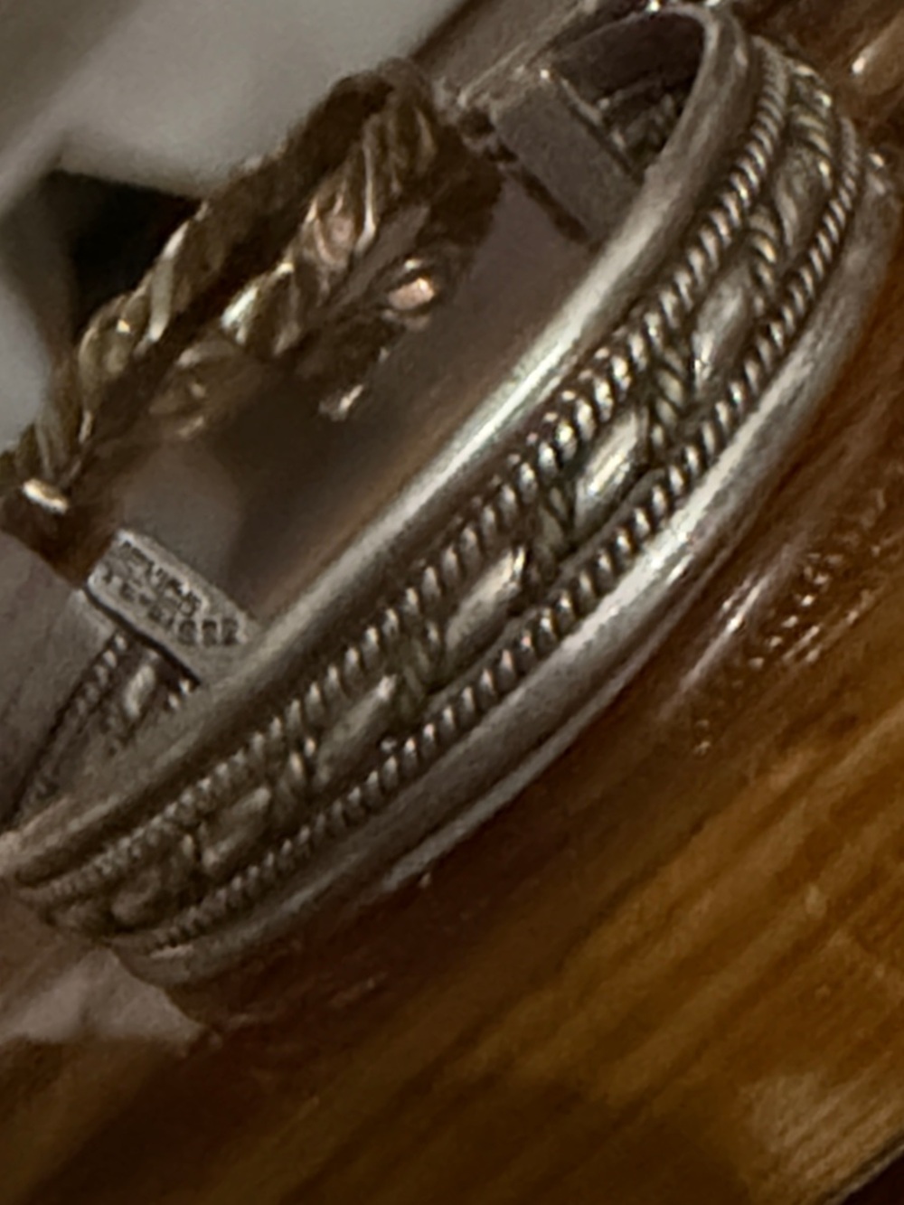 Taxco  Sterling-Style Cuff with Gold filled Twisted Rope